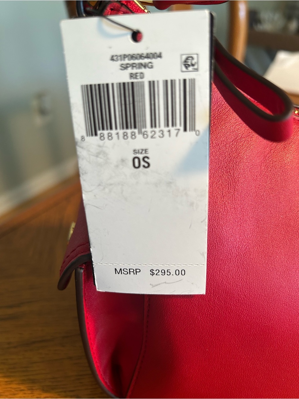 New Ralph Lauren Red Leather Shoulder Bag - Picture 9 of 12